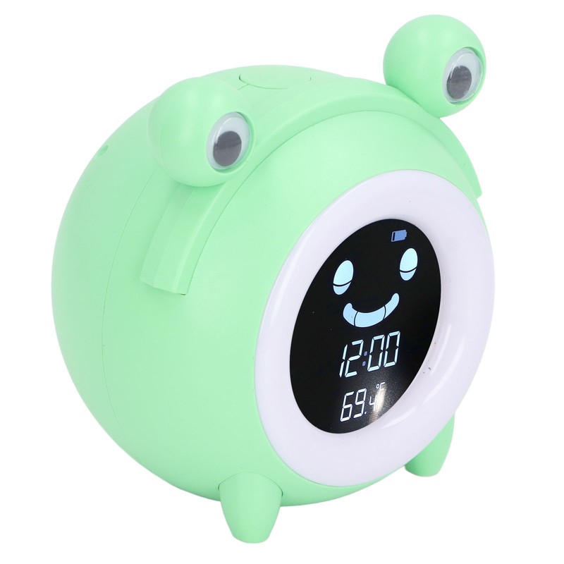 Kids Alarm Clock Cartoon Animal Shaped Gentle Music Night Light