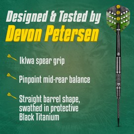 Shot Steel Darts Devon Petersen Courage African Warrior 90% Tungsten Steeltip Darts Steel Dart Set Made in New Zealand (24 g)