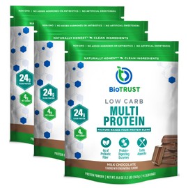 BioTrust BioTrust Low Carb Protein Powder  Natural and Delicious Whey & Casein Blend from Grass-Fed Hormone Free Cows  Non GMO, Soy Free, Gluten Free, Hormone Free (Chocolate, 3-Pack)