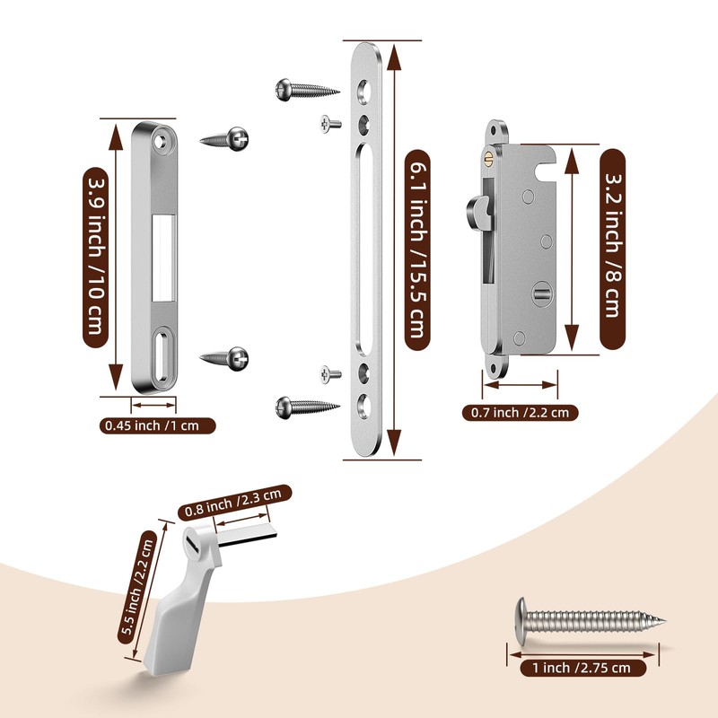 MENGBEI Sliding Glass Door Lock,Sliding Door Handle with Lock,Fits Door