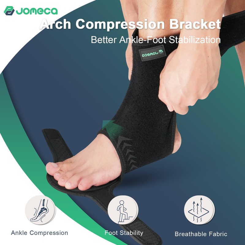 JOMECA Drop Foot Brace with Arch Support, Medical Grade Adjustable
