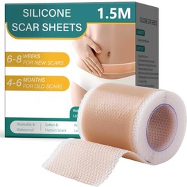 Parches de Silicona para Cicatrices, 4CM1.5M, Láminas de Silicona Reutilizables  para Mejora la Apariencia y Reducir la Apariencia de Cicatrices,...  