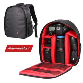 Docooler Kamerarucksack, wasserdichte Atmungsaktive Kamera Rucksäcke DSLR Digitalkamera Digital Rucksack für Canon Nikon Sony SLR Spiegelreflexkamera(Rot)
