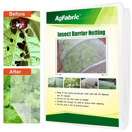 Agfabric 10'x15' Bug Net Insect Bird Netting, Garden Netting Protect Plants Fruits Flowers Against Bugs Birds & Squirrels, White