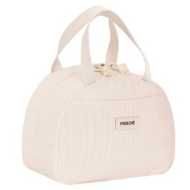 WOOOOF WOOOF Lunch Bag, Insulated Bag, Large Capacity, Bento Box, Front Zipper Pocket, Handle, Inner Insulation, Lightweight, Durable, Unisex, Work or School Commutes