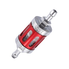 X AUTOHAUX Red Fuel Filters Engine Inline Gas Fuel Line Filter for Motorbike