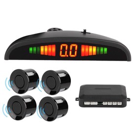 4 Parking Sensors Summer, Yosoo 4 Parking Sensors Summer Car Reversing Protection Rear Radar LED System Sound Alarm Universal for Parking Sensor PDC Reverse Sensors Summer DNCE Control Assist PDC Stop