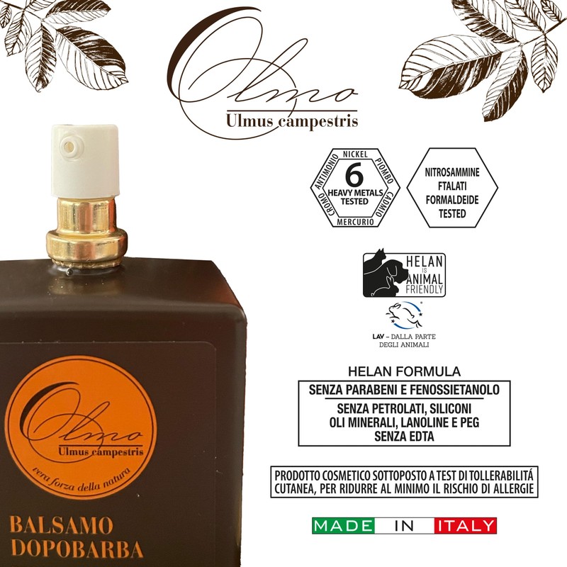 Helan, Olmo, Balsamo Dopobarba Uomo, Crema Idratante Antirughe con Acido