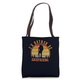 I'd Rather Be Backpacking Retro Hiking Camping Bushcraft Tote Bag