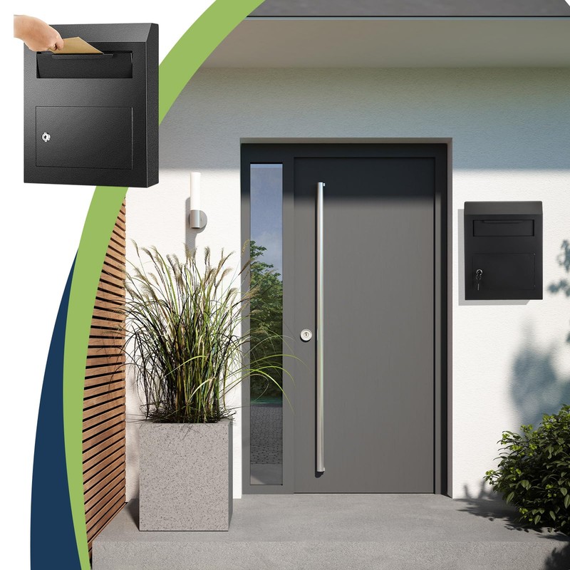 Yaocom Key Lock Mailboxes for Outside Locking Wall Mount Mailbox