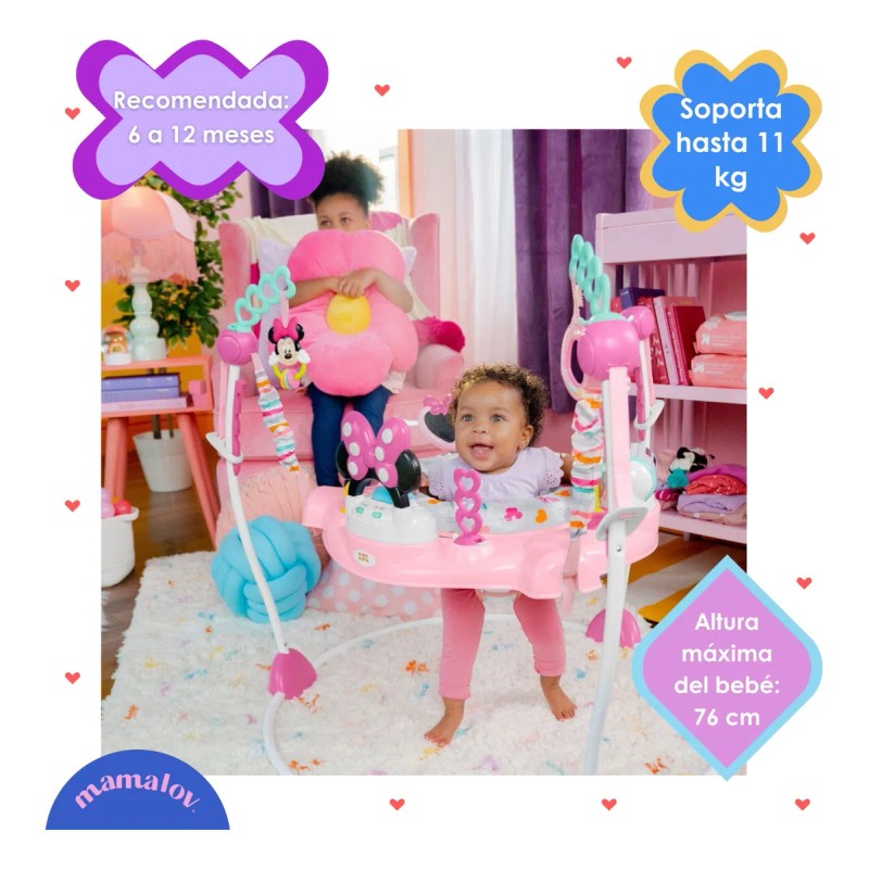 Centro De Actividades Y Jumping Bright Starts Minnie Mouse 0650-rosa