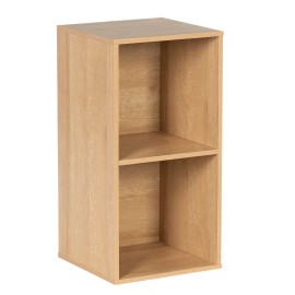 2-Cube Wooden Storage Organizer with Closed Back Panel Bookshelf Display Shelf for Home and Office Closets or Bedroomssize: 2-Cube Cabinet, color: White Oak