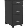 Lorell LYS SOHO Box/File/File 3-Drawer Mobile File Cabinet, Black, 14.3"