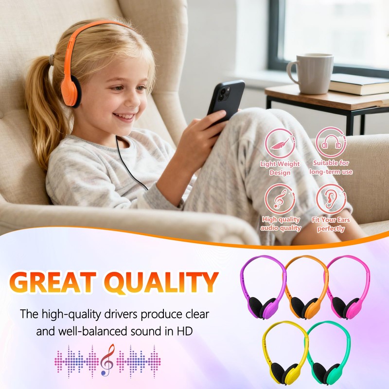 YFSFQS Class Set Headphones for Kids Students School Classroom 20