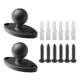 2PC 1'' Ball Diamond Mount Base for RAM Mounts - B Size Double Socket Arm Adapter with 1" Ball, Nylon-Fiber Composite (2-Pack)