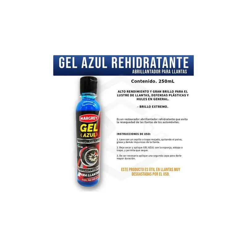 Abrillantador E Hidratante De Llantas - Gel Azul Margrey