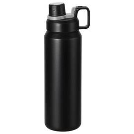 MUCR 30oz Insulated Water Bottle, 900ml Stainless Steel Vacuum Bottle with Handle & Direct Drinking Spout, Leak-Proof, 24H Cold & 12H Warm, for Gym, Work & Outdoor, Black (black)