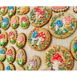 Homemade Gluten Free Royal Icing Sugar Cookies - Cottagecore Mushroom Garden
