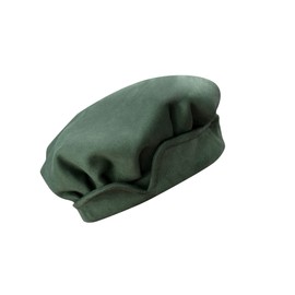 FURPHI Medieval Beret Cap for Men Women Faux Suede Hat Renaissance Festival Costume Accessories Green