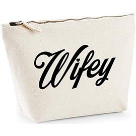 Hippowarehouse Wifey printed make up cosmetic wash bag 18x19x9cm