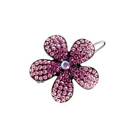 Hair Barrettes for women Faux Rhinestone Flower Barrette, 1pc, Pink