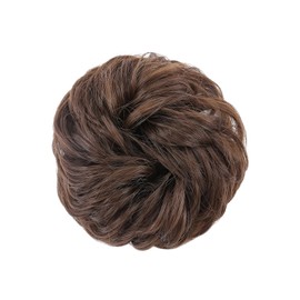 Hair Extensions Hairpiece Scrunchie Bun Wavy Natural Like Real Hair Extensions Updo Hairstyles Messy Ponytail Voluminous Hair Scrunchie, natural brown.