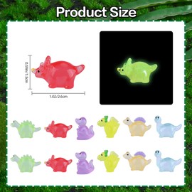 WEWAYSMILE 60pcs Mini Dinosaurs, Luminous Dinosaur, Resin Mini Figurines, for Garden Micro Landscape Craft Home Decoration