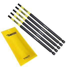 5 x SabreCut SCRSL4152_5 152mm SL4 Slotted Magnetic Impact Screwdriver Driver Bits Set Single Ended Heavy Duty Compatible with Dewalt Milwaukee Bosch Makita and Others