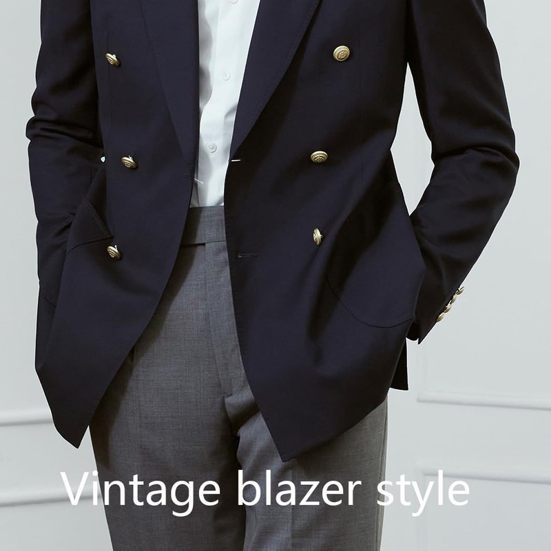 14 Pieces Metal Eagle Badge Buttons Set for Men's Blazer