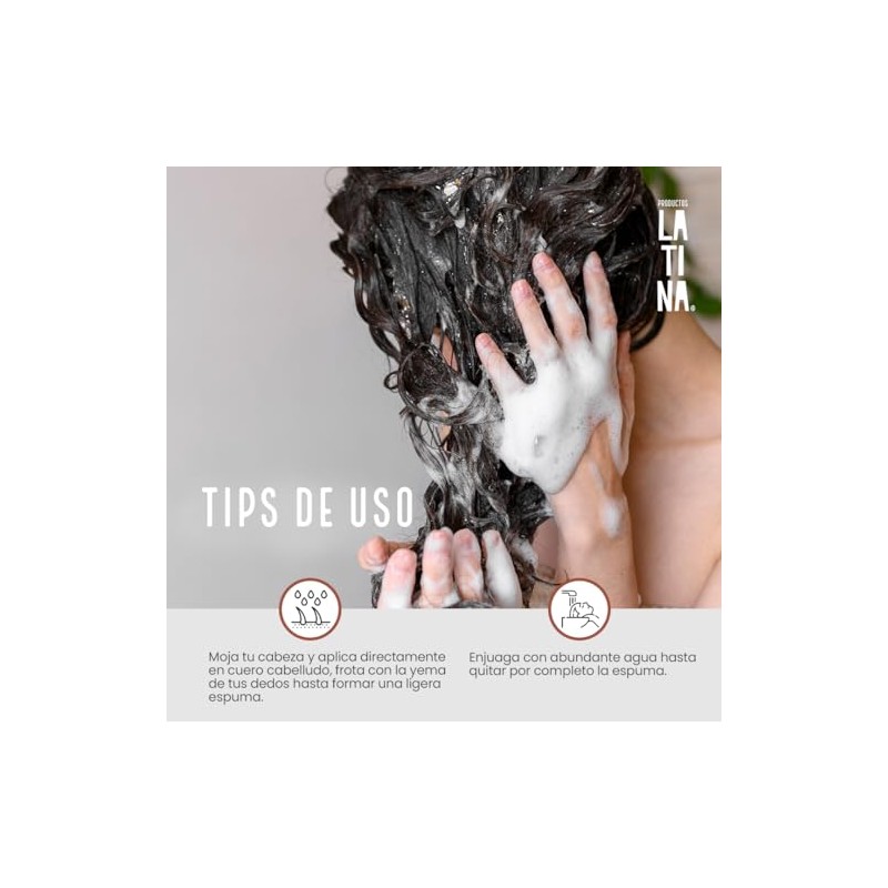 LATINA Shampoo Cacao - Nutri-Reparador Shampoo Sin Sulfatos y Parabenos