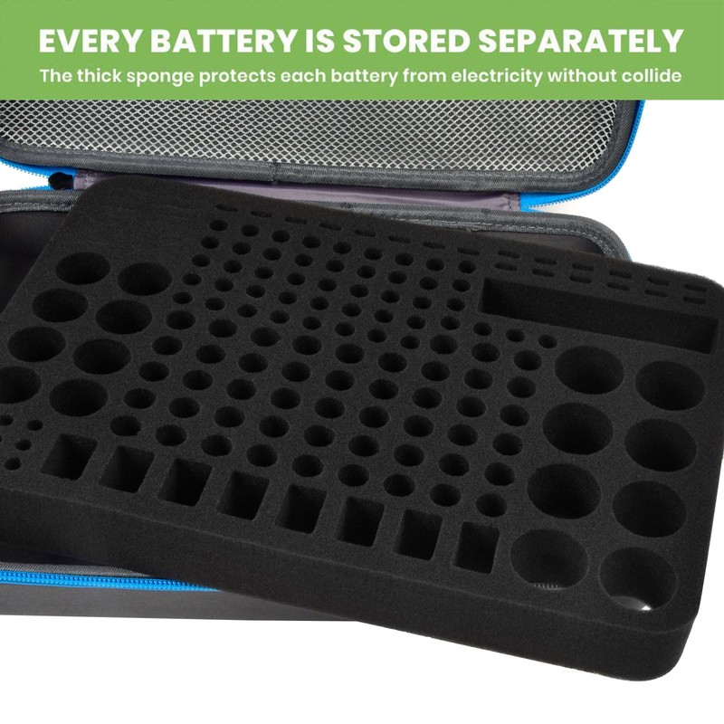 Battery Organizer Storage Holder Case Box with Tester Checker BT-168.