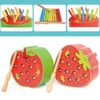 Wooden Magnetic Catch Worm Game Early Educational Toys for Kids