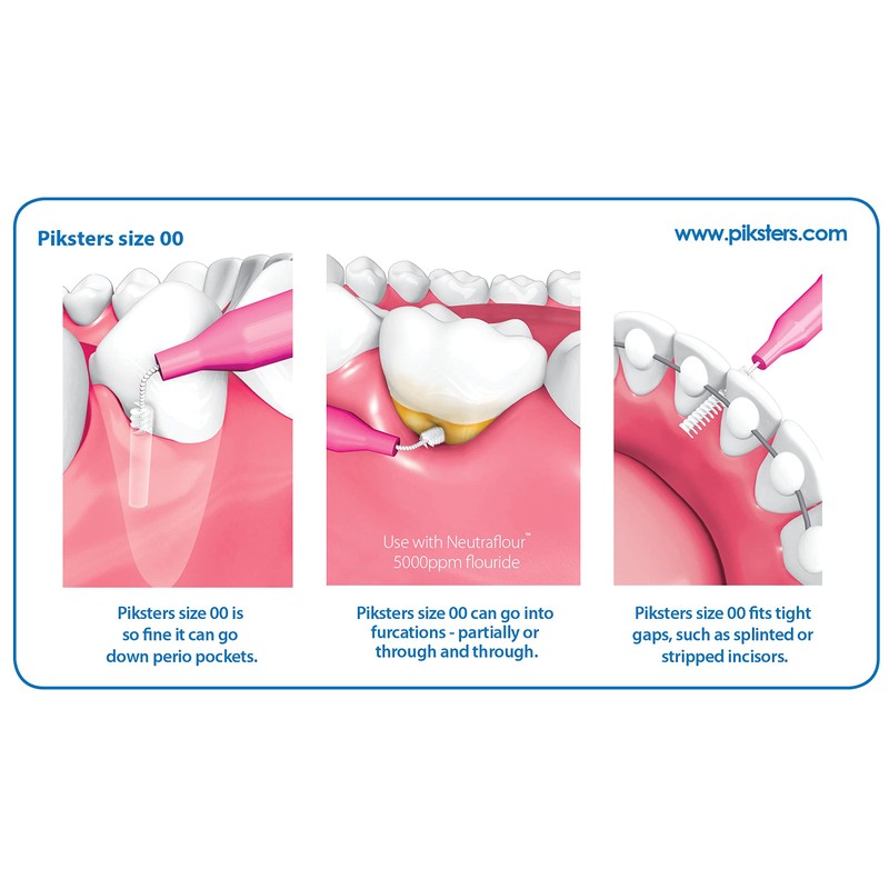 Piksters Interdental Brushes, 40 pk, Size 00, Interdental Tooth Brush