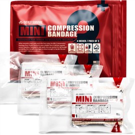 EVERLIT Mini 4 x 6 Inch Emergency Bandage Compression Trauma Pressure Wound Dressing Sterile Vacuum-Sealed for Bleeding Control, Gun Shot, Medical Kit, First Aid IFAK (3)