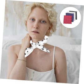 OHPHCALL 4pcs Dot Square Scarf Headband Silk Hair Accessories for Women Fashion Decorative Head Scarves Occasion-ready