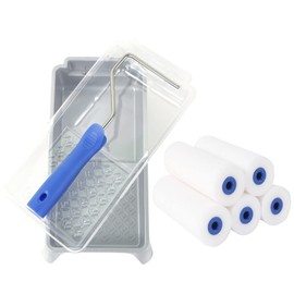 Mister Rui Foam Paint Roller Kit, 4 Inch Paint Roller Set, 8 Pack, Mini Paint Roller, High Density Small Paint Roller for Flat Surfaces and Brings Smooth Surfaces