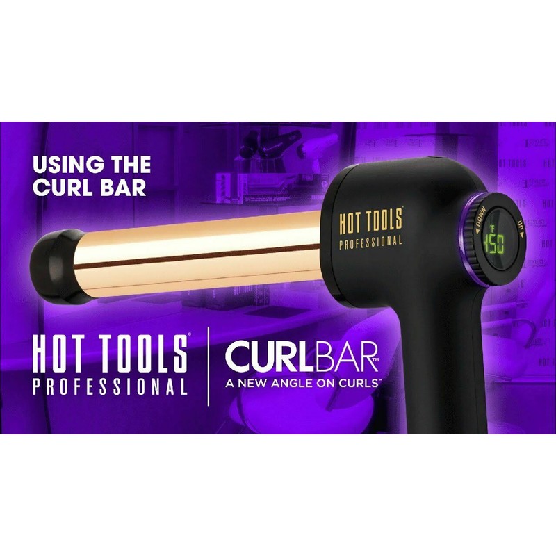 Hot Tools Professional CURLBAR 1.25" Hair Curling Iron HTCURL1110 24K