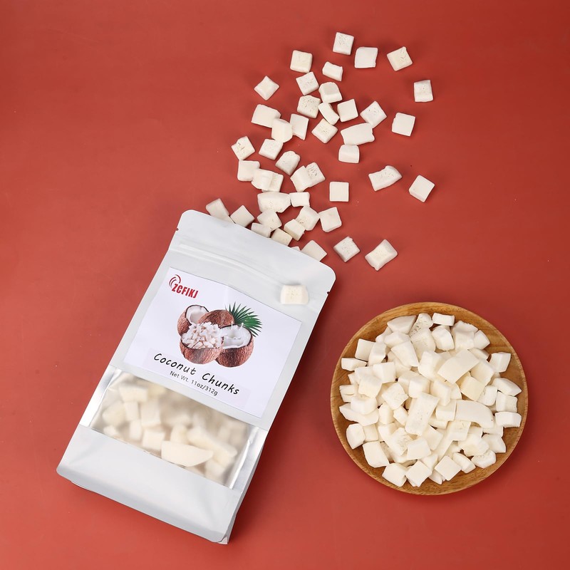 Dried Coconut Chunks 11oz/312g,Natural Freeze Dried Fruit Snack | Coconut