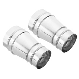 PATIKIL 5 Inch to 4 Inch Round Duct Reducer Increaser Connector, 2pcs Galvanized Steel Pipe Fitting for Bathroom Kitchen Ventilation System, Silver Tone