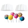 200pz Palitos para paleta de plástico 11cm blanco estriado brocheta