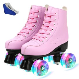 Jessie Classic Adjustable Roller Skates Premium Leather Safe and Durable High-Top Roller Skates Outdoor and Indoor for Girls Boys Women and Men