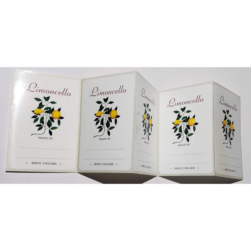 Limoncello Labels - Tutor Design. 3" x 2" - 12