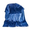 Navy Blue Flannel Fleece Blanket fluffy throw Super soft Bed