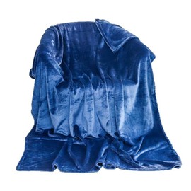 Navy Blue Flannel Fleece Blanket fluffy throw Super soft Bed Blanket warm comfortable Throws for sofa/couch/plush/Lightweight/Travel Blankets, Double Size, 150x200cm