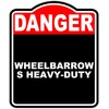 WHEELBARROWS HEAVY-DUTY Danger Red Black Aluminum Composite Sign 15 x