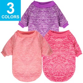 MOIRIG 3 Pack Dog Sweater, Dog Sweaters for Small Dogs, Warm Soft Pet Clothes for Puppy, Medium Large Cat, Dogs Girl or Boy, Dog Shirt for Winter Christmas (Pink+Purple+HotPink, XX-Large)