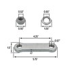 18" Square U-Bolt Kit with 1/2" x 4-1/4" Tie Bars