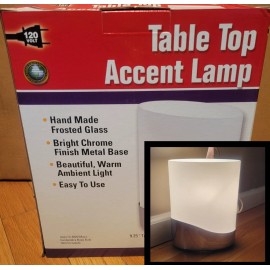 Good Earth Lighting NEW Good Earth Table Top Accent Lamp Light Handmade Frosted Glass Chrome Base