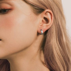 ALEXCRAFT Hoop Earrings 925 Silver for Women Earrings Small Huggie Hypoallergenic Earrings, Silver, No Gemstone