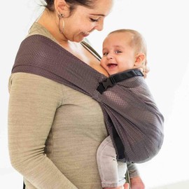 minimonkey MMSM003 Mini Monkey Sling Mini Sling, Mesh, Newborn, Vertical Hugging Baby Sling, Gray, 0 Months -